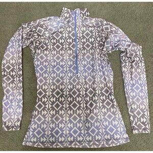Nike Pro Pullover Womens Large 1/2 Zip Long Sleeve Shirt Training Geo Pattern